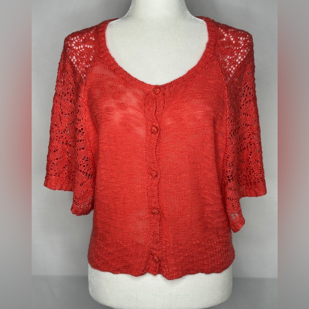 Miss Guided Cropped Cardigan Bolero‎ Shrug Cottagecore Sz L